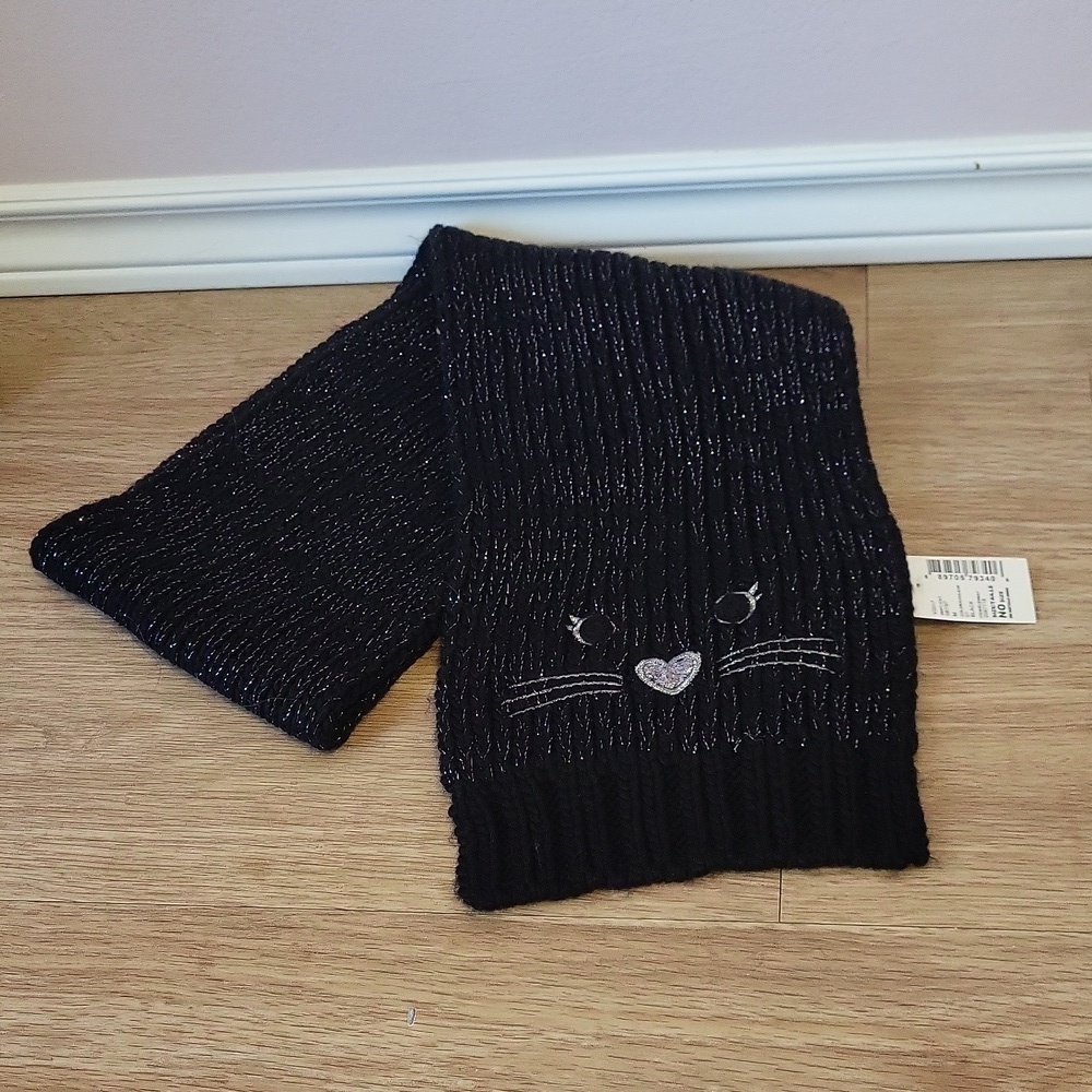 NWT Girls Children's Place Kitty Acrylic Metallic Scarf